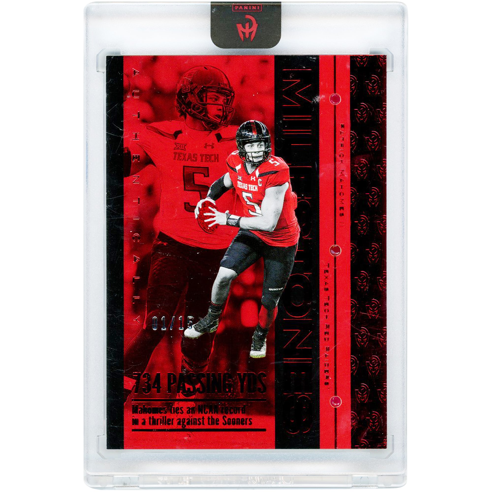 Patrick Mahomes Texas Tech Red Raiders 2025 Panini Authentically  #MS-4 #1/15 Card